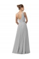 A-Line One Shoulder Tulle Long Silver Bridesmaid Dress Barrie