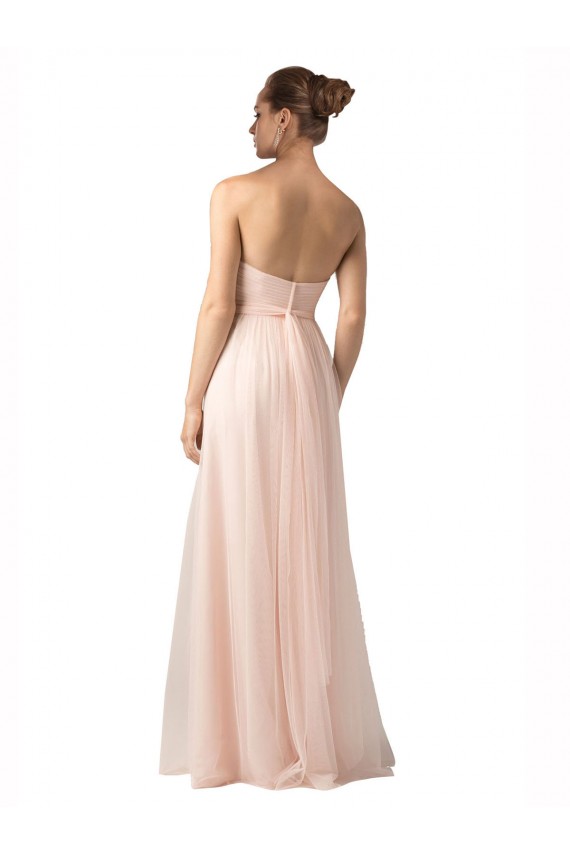 A-Line Sweetheart Tulle Long Nude Bridesmaid Dress / Evening Dress Barrie