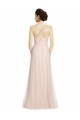 A-Line Spaghetti Straps Tulle Long Pink Bridesmaid Dress Barrie