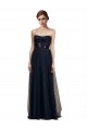 A-Line Strapless Tulle Long Black Bridesmaid Dress Barrie