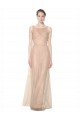 Sheath High Neck Tulle Long Blush Bridesmaid Dress Barrie