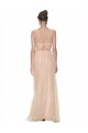 Sheath High Neck Tulle Long Blush Bridesmaid Dress Barrie