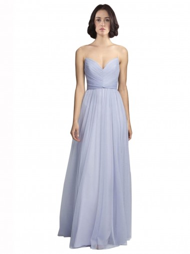 A-Line Sweetheart Tulle Long Lilac Bridesmaid Dress Barrie