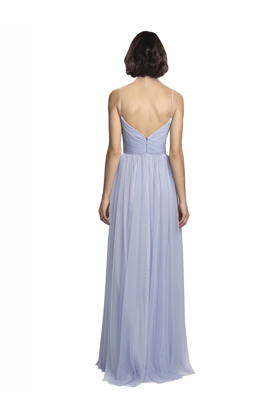 A-Line Sweetheart Tulle Long Lilac Bridesmaid Dress Barrie