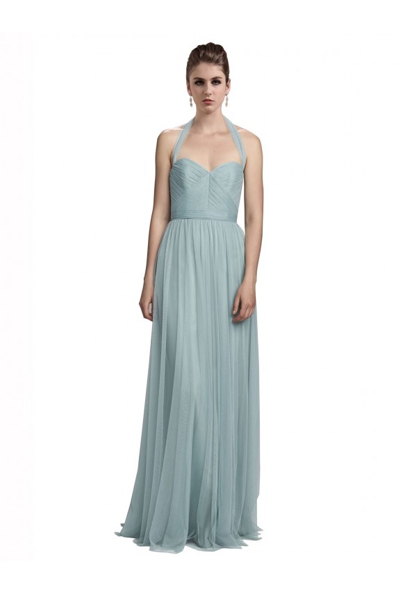 A-Line Halter Neck Tulle Long Bridesmaid Dress / Evening Dress Barrie