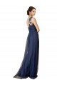 A-Line One Shoulder Tulle Sweep Train Dark Navy Bridesmaid Dress Barrie