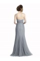 Mermaid One Shoulder Tulle Long Slate Grey Bridesmaid Dress Barrie
