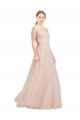 A-Line Strapless Tulle Long Pink Semi Formal Evening Dress / Bridesmaid Dress Barrie