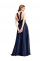 A-Line Halter Neck Tulle Long Navy Blue Bridesmaid Dress / Evening Dress Barrie