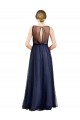 A-Line Boat Neck Tulle Long Burgundy Semi Formal Evening Dress / Bridesmaid Dress Barrie