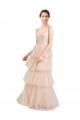 A-Line V-Neck Tulle Long Pink Semi Formal Evening Dress / Bridesmaid Dress Barrie