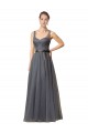A-Line Sweetheart Tulle Long Slate Grey Formal Dress / Bridesmaid Dress Barrie