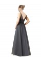 A-Line Sweetheart Tulle Long Slate Grey Formal Dress / Bridesmaid Dress Barrie
