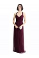 A-Line V-Neck Tulle Long Red Bridesmaid Dress / Evening Dress Barrie