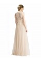 A-Line Illusion Neck Tulle & Lace Long Ivory Bridesmaid Dress Barrie