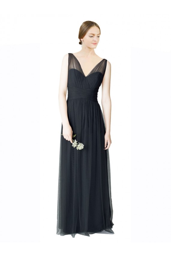 A-Line Sweetheart Tulle Long Pewter Formal Dress / Bridesmaid Dress Barrie
