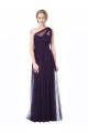 A-Line Sweetheart Tulle Long Plum Bridesmaid Dress Barrie