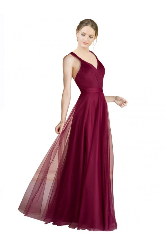 A-Line Sweetheart Tulle Long Bridesmaid Dress Barrie