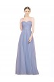 A-Line Strapless Tulle Long Light Sky Blue Formal Dress / Bridesmaid Dress Barrie
