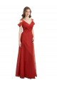 A-Line Sweetheart Tulle Long Red Formal Dress / Bridesmaid Dress Barrie