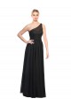 A-Line One Shoulder Tulle Long Black Bridesmaid Dress / Evening Dress Barrie