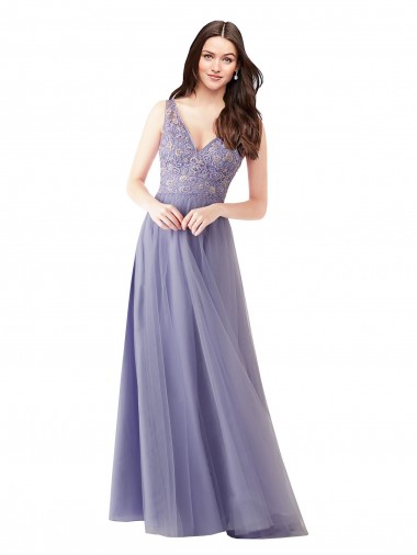 A-Line Sweetheart Tulle & Lace Long Formal Dress / Bridesmaid Dress Barrie