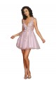 A-Line V-Neck Tulle Short Bridesmaid Dress Barrie