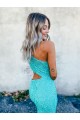 Mermaid One Shoulder Velvet Sequins Sweep Train Shown Color Velvet Sequin Prom Dress / Evening Dress Barrie