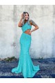 Mermaid One Shoulder Velvet Sequins Sweep Train Shown Color Velvet Sequin Prom Dress / Evening Dress Barrie
