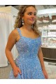 A-Line Scoop Neck Velvet Sequins Court Train Shown Color Velvet Sequin Prom Dress / Evening Dress Barrie