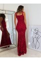 Sheath Square Neck Velvet Sequins Long Burgundy Velvet Sequin Prom Dress / Evening Dress Barrie