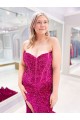 Sheath Sweetheart Velvet Sequins Sweep Train Shown Color Velvet Sequin Prom Dress / Evening Dress Barrie