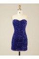 Sheath Sweetheart Velvet Sequins Short Shown Color Velvet Sequin Prom Dress Barrie