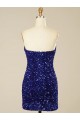 Sheath Sweetheart Velvet Sequins Short Shown Color Velvet Sequin Prom Dress Barrie