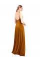 A-Line Cowl Neck Stretch Velvet Long Gold Prom Dress / Bridesmaid Dress Barrie