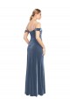 A-Line Strapless Stretch Velvet Long Dusty Blue Prom Dress / Bridesmaid Dress Barrie