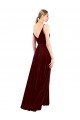 A-Line V-Neck Stretch Velvet Long Burgundy Bridesmaid Dress / Evening Dress Barrie