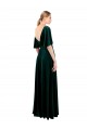 A-Line V-Neck Stretch Velvet Long Dark Green Prom Dress / Bridesmaid Dress Barrie