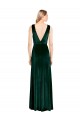 A-Line V-Neck Stretch Velvet Long Dark Green Bridesmaid Dress / Formal Dress Barrie