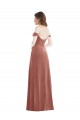 A-Line Off the Shoulder Stretch Velvet Long Cinnamon Rose Semi Formal Evening Dress / Prom Dress / Bridesmaid Dress Barrie