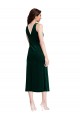 Sheath Cowl Neck Stretch Velvet Midi Length Dark Green Evening Gown / Prom Dress / Bridesmaid Dress Barrie