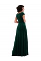 A-Line Cowl Neck Stretch Velvet Long Dark Green Black Tie Evening Gown / Prom Dress / Bridesmaid Dress Barrie