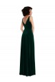 A-Line V-Neck Stretch Velvet Long Dark Green Bridesmaid Dress / Evening Dress Barrie