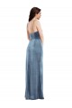 Trumpet Sweetheart Stretch Velvet Long Dusty Blue Formal Evening Gown / Prom Dress / Bridesmaid Dress Barrie