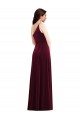 Trumpet One Shoulder Stretch Velvet Long Burgundy Black Tie Evening Gown / Prom Dress / Bridesmaid Dress Barrie