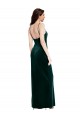 Sheath Square Neck Stretch Velvet Long Dark Green Prom Dress / Bridesmaid Dress Barrie