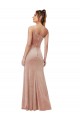 Sheath One Shoulder Stretch Velvet Long Pink Black Tie Evening Gown / Prom Dress / Bridesmaid Dress Barrie