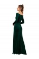 Sheath Off the Shoulder Stretch Velvet Long Dark Green Formal Evening Gown / Prom Dress / Bridesmaid Dress Barrie