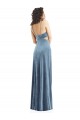 Sheath Square Neck Stretch Velvet Long Dusty Blue Formal Evening Gown / Prom Dress / Bridesmaid Dress Barrie
