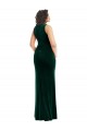 Trumpet Square Neck Stretch Velvet Long Dark Green Semi Formal Evening Dress / Prom Dress / Bridesmaid Dress Barrie